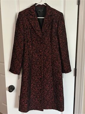 Adrianna Red and Black Beaded Coat Size 4